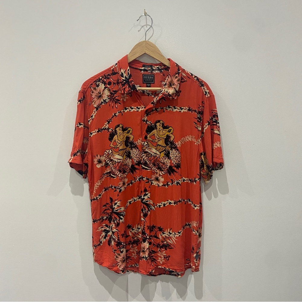 Guess Button Down Print Shirt